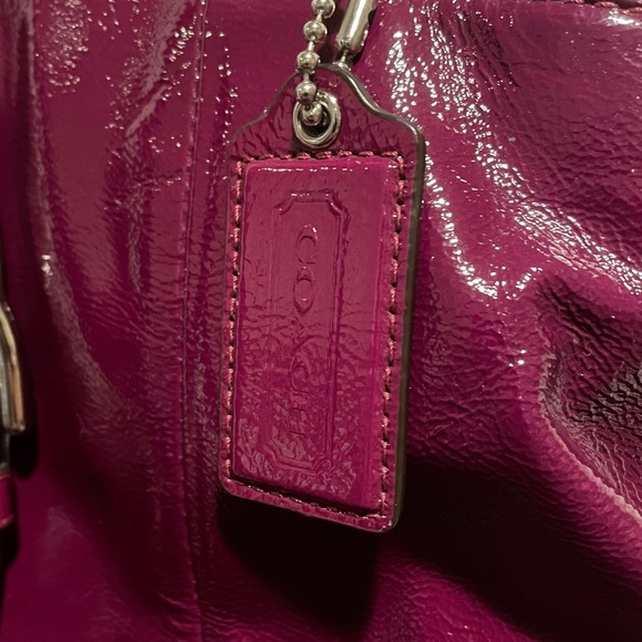 Coach Patent Purple Satchel Purse - Picture 7 of 9
